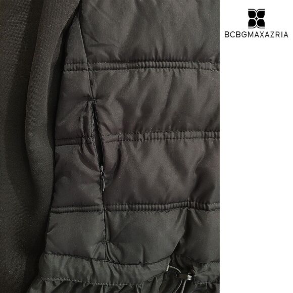 BCBGMAXARZIA NEW Peplum Quilted Hooded Lightweight Puffer Jacket S - Picture 8 of 12